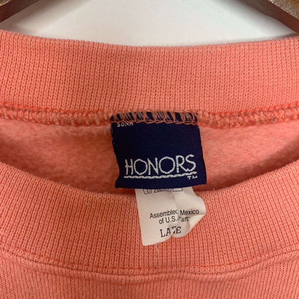 Vintage Nantucket Women’s Sweatshirt Large Peach/Pink Spellout Poly Cotton - Picture 4 of 7